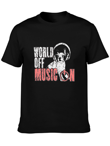 World Off Music On T-Shirt