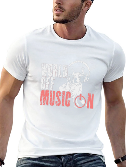 World Off Music On T-Shirt