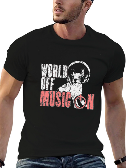 World Off Music On T-Shirt