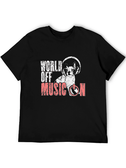 World Off Music On T-Shirt