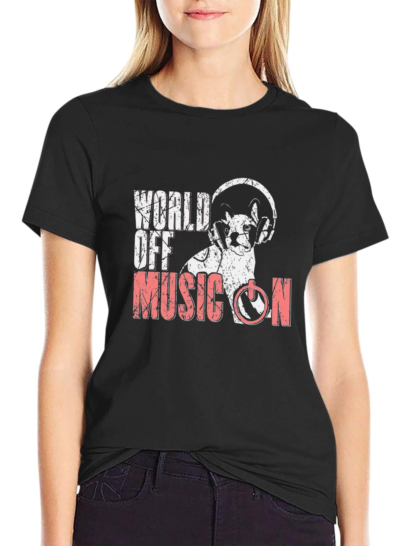 World Off Music On T-Shirt