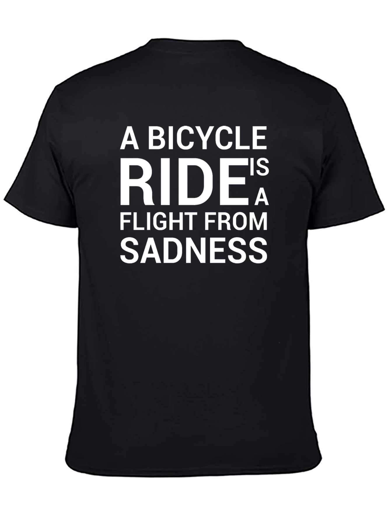 Bicycle Ride Flight From Sadness Black Graphic T-Shirt