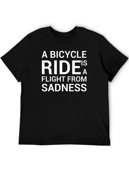 Bicycle Ride Flight From Sadness Black Graphic T-Shirt