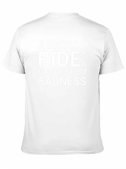 Bicycle Ride Flight From Sadness Black Graphic T-Shirt
