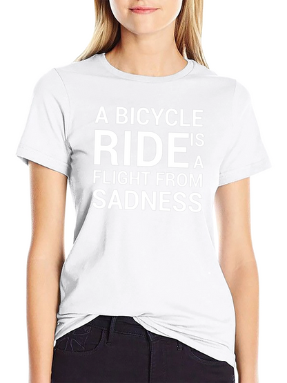 Bicycle Ride Flight From Sadness Black Graphic T-Shirt
