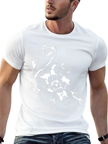 Abstract Flamingo Graphic Black T-Shirt