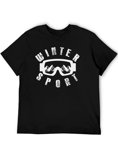 Winter Sport Graphic Tee - Stylish Black T-Shirt
