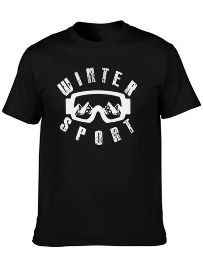 Winter Sport Graphic Tee - Stylish Black T-Shirt