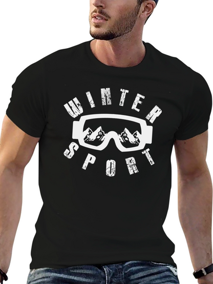 Winter Sport Graphic Tee - Stylish Black T-Shirt