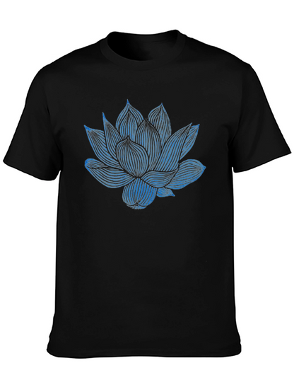 Lotus Flower Graphic Tee - Black