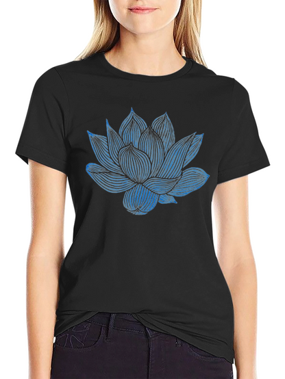 Lotus Flower Graphic Tee - Black
