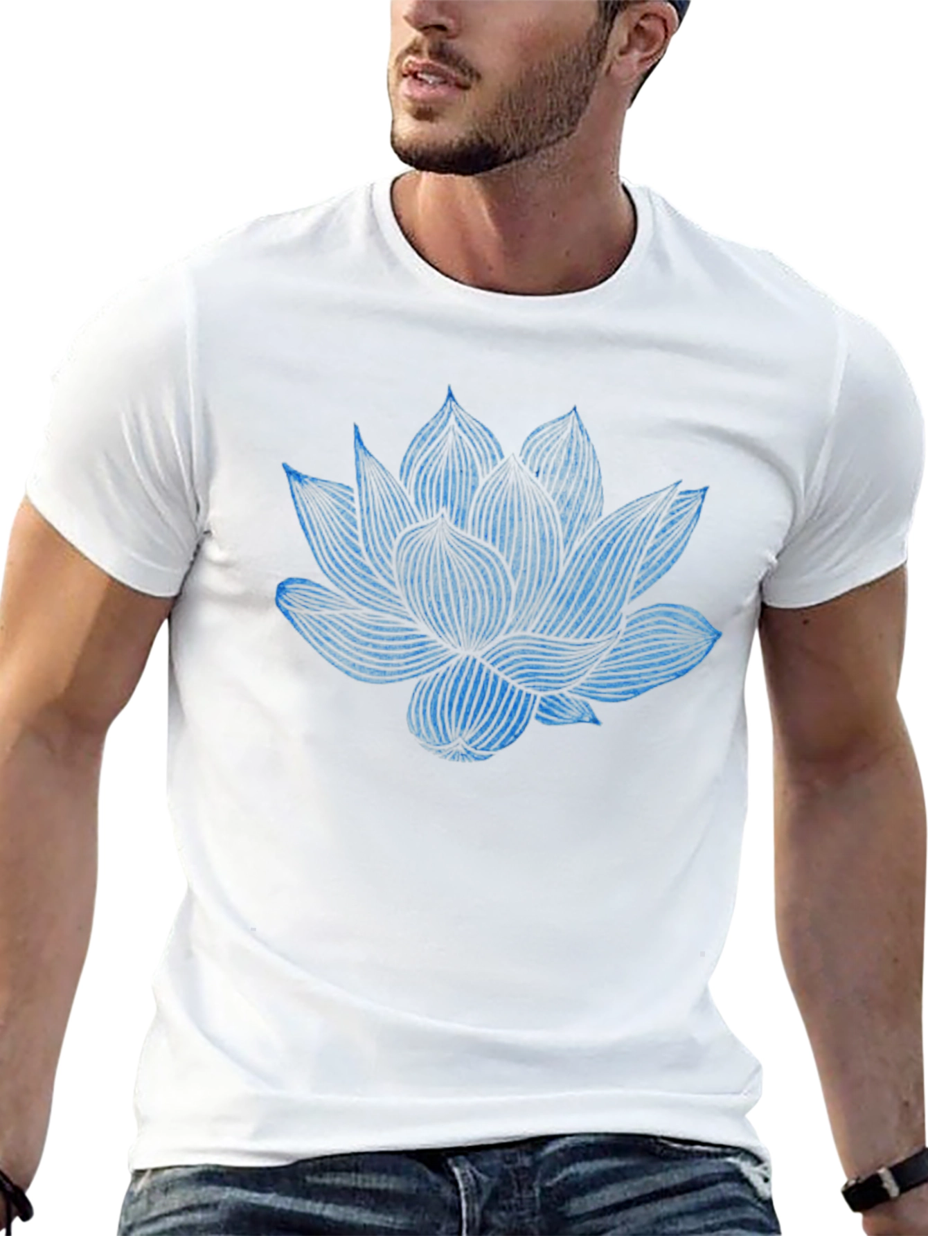 Lotus Flower Graphic Tee - Black