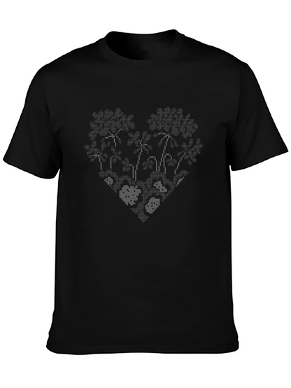 Tropical Heart Black T-Shirt