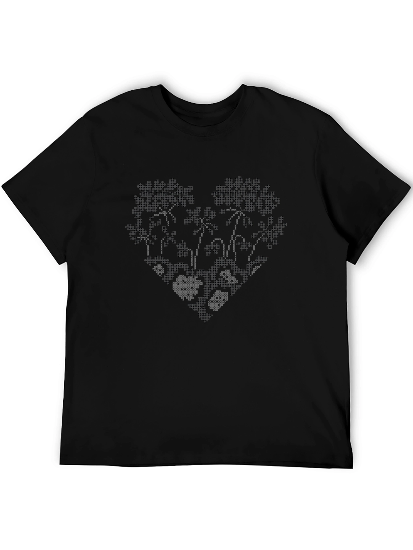 Tropical Heart Black T-Shirt