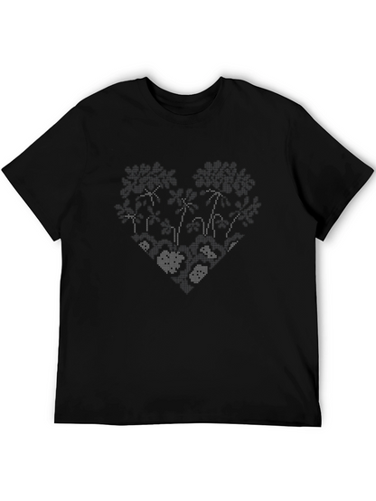 Tropical Heart Black T-Shirt