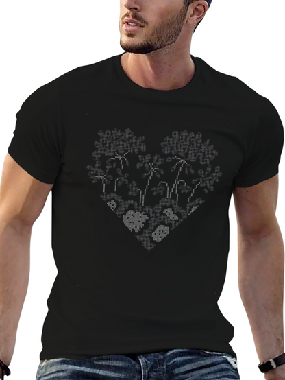Tropical Heart Black T-Shirt