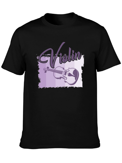 Violin Graphic Black T-Shirt