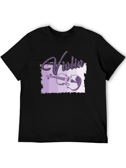 Violin Graphic Black T-Shirt