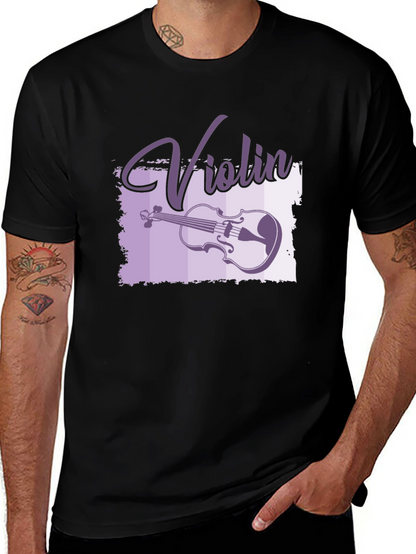 Violin Graphic Black T-Shirt