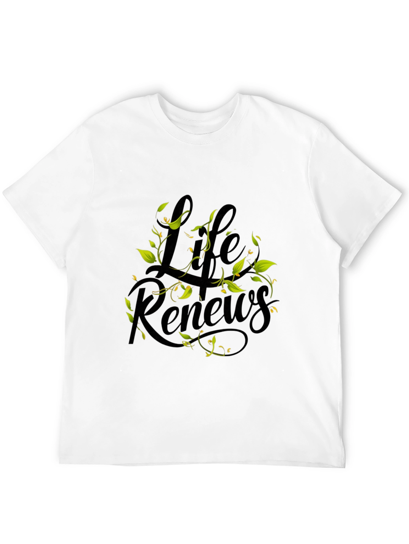 Life Renews Graphic Print Black T-Shirt