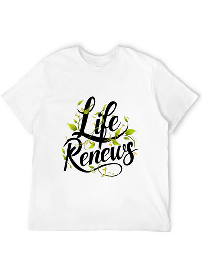 Life Renews Graphic Print Black T-Shirt