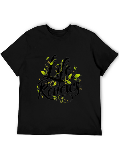 Life Renews Graphic Print Black T-Shirt