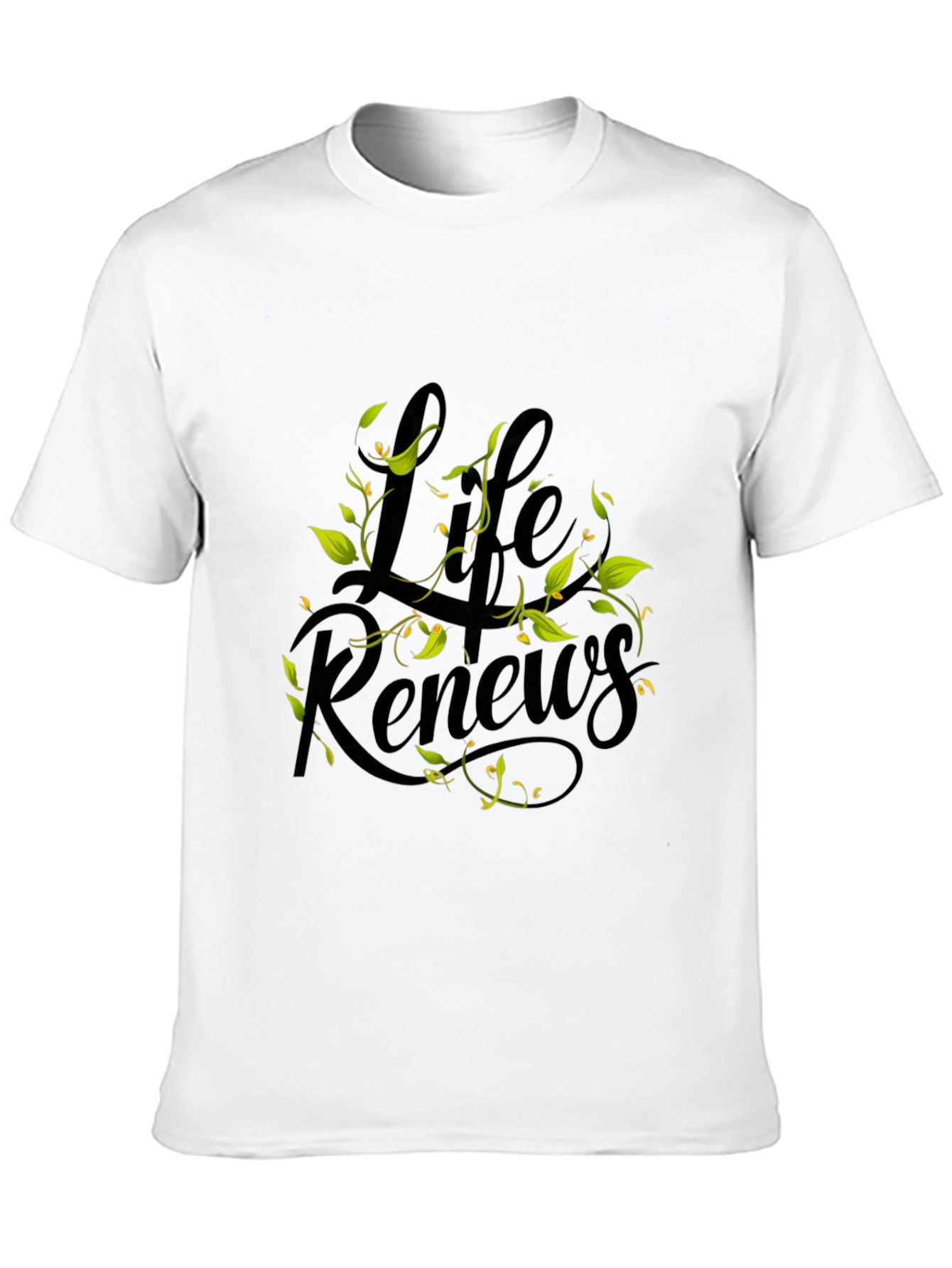 Life Renews Graphic Print Black T-Shirt