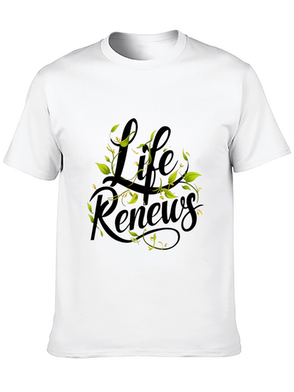 Life Renews Graphic Print Black T-Shirt