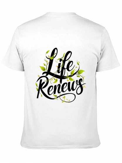 Life Renews Graphic Print Black T-Shirt