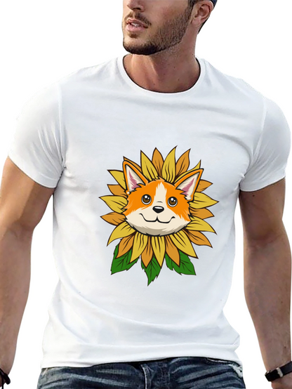 Sunflower Corgi Graphic Tee