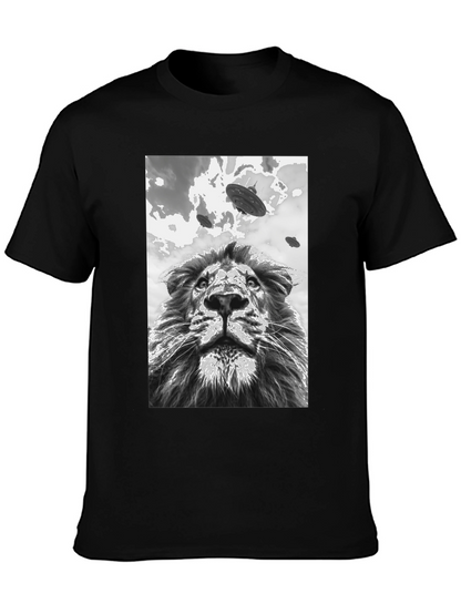 Lion UFO T-Shirt - Black Graphic Tee