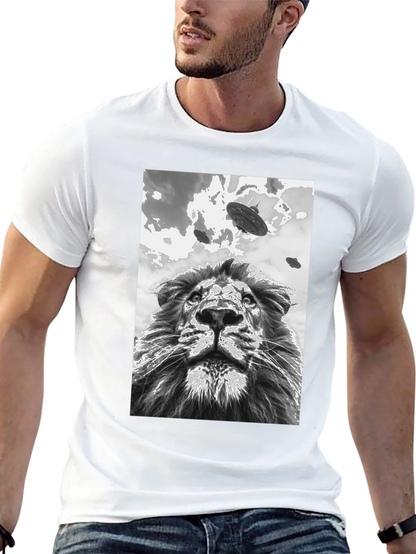 Lion UFO T-Shirt - Black Graphic Tee