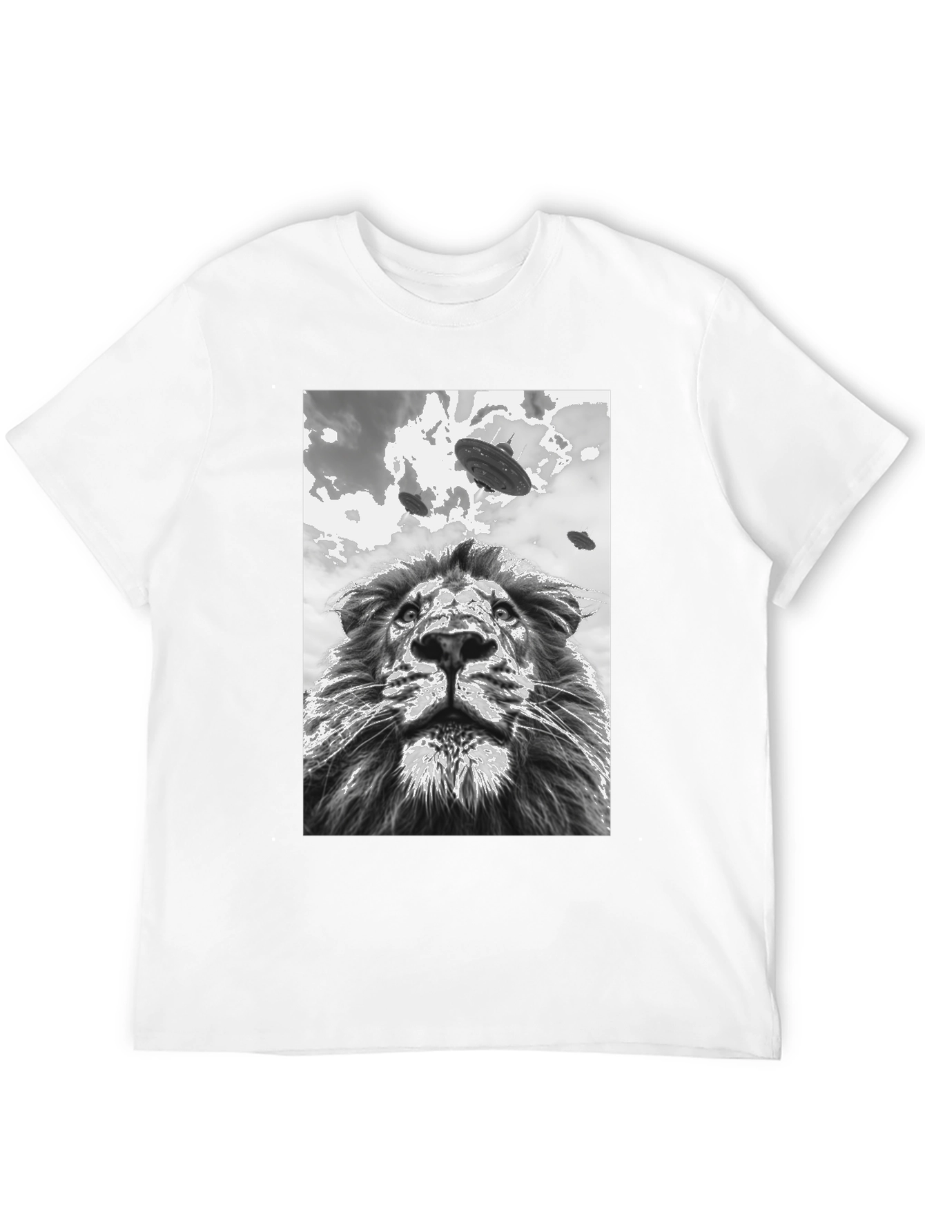 Lion UFO T-Shirt - Black Graphic Tee