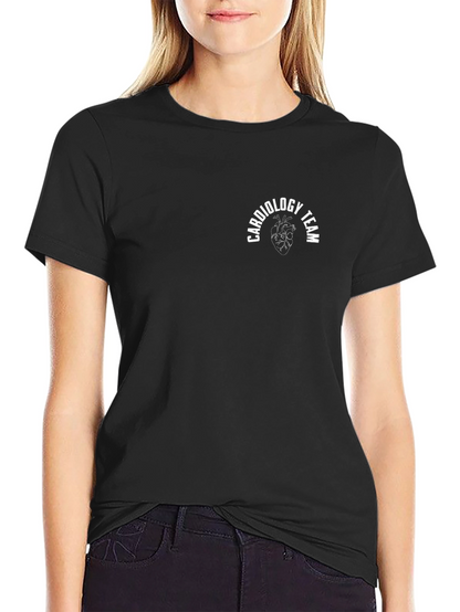 Cardiology Team Black T-Shirt with Heart Graphic