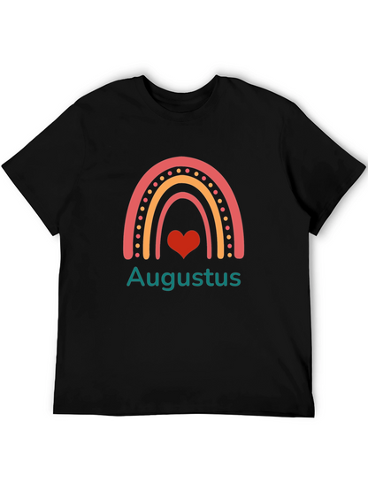 August Rainbow Heart Black T-Shirt