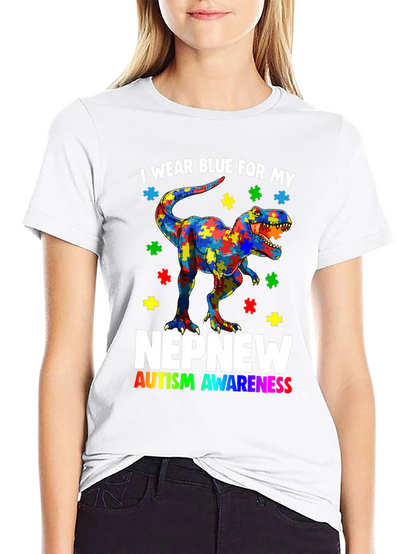 Autism Awareness Dinosaur T-Shirt Nephew Support Tee