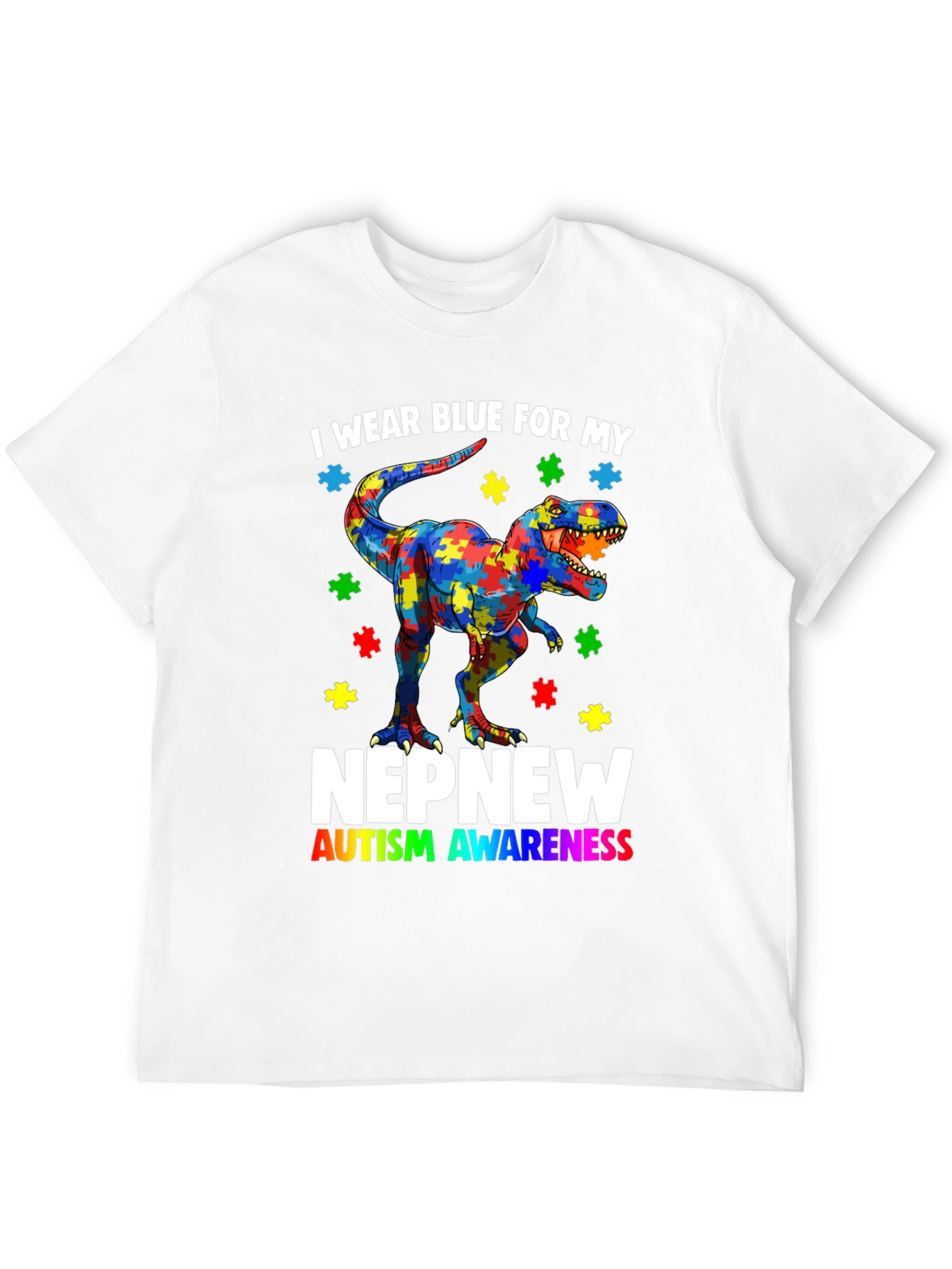 Autism Awareness Dinosaur T-Shirt Nephew Support Tee