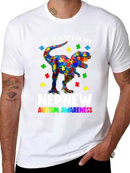 Autism Awareness Dinosaur T-Shirt Nephew Support Tee