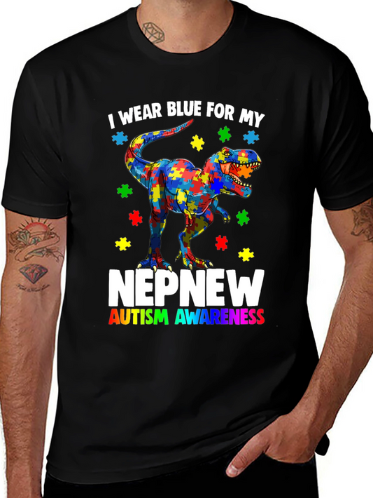 Autism Awareness Dinosaur T-Shirt Nephew Support Tee