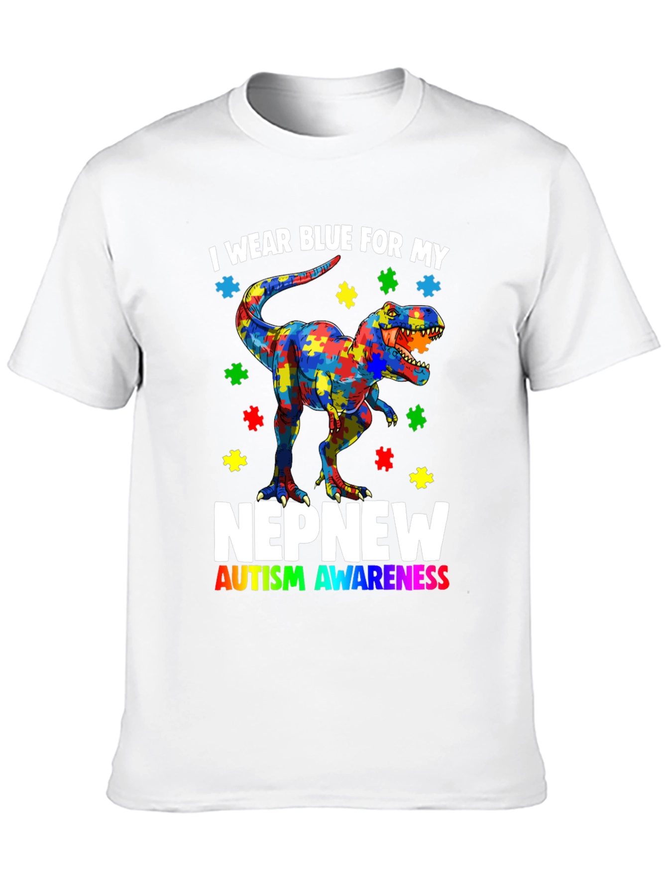 Autism Awareness Dinosaur T-Shirt Nephew Support Tee