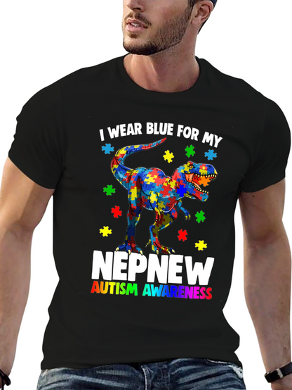 Autism Awareness Dinosaur T-Shirt Nephew Support Tee