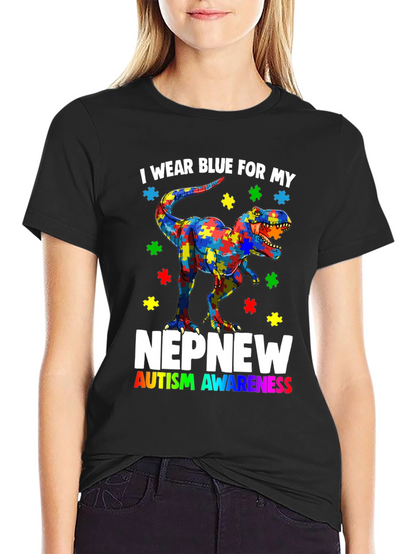 Autism Awareness Dinosaur T-Shirt Nephew Support Tee