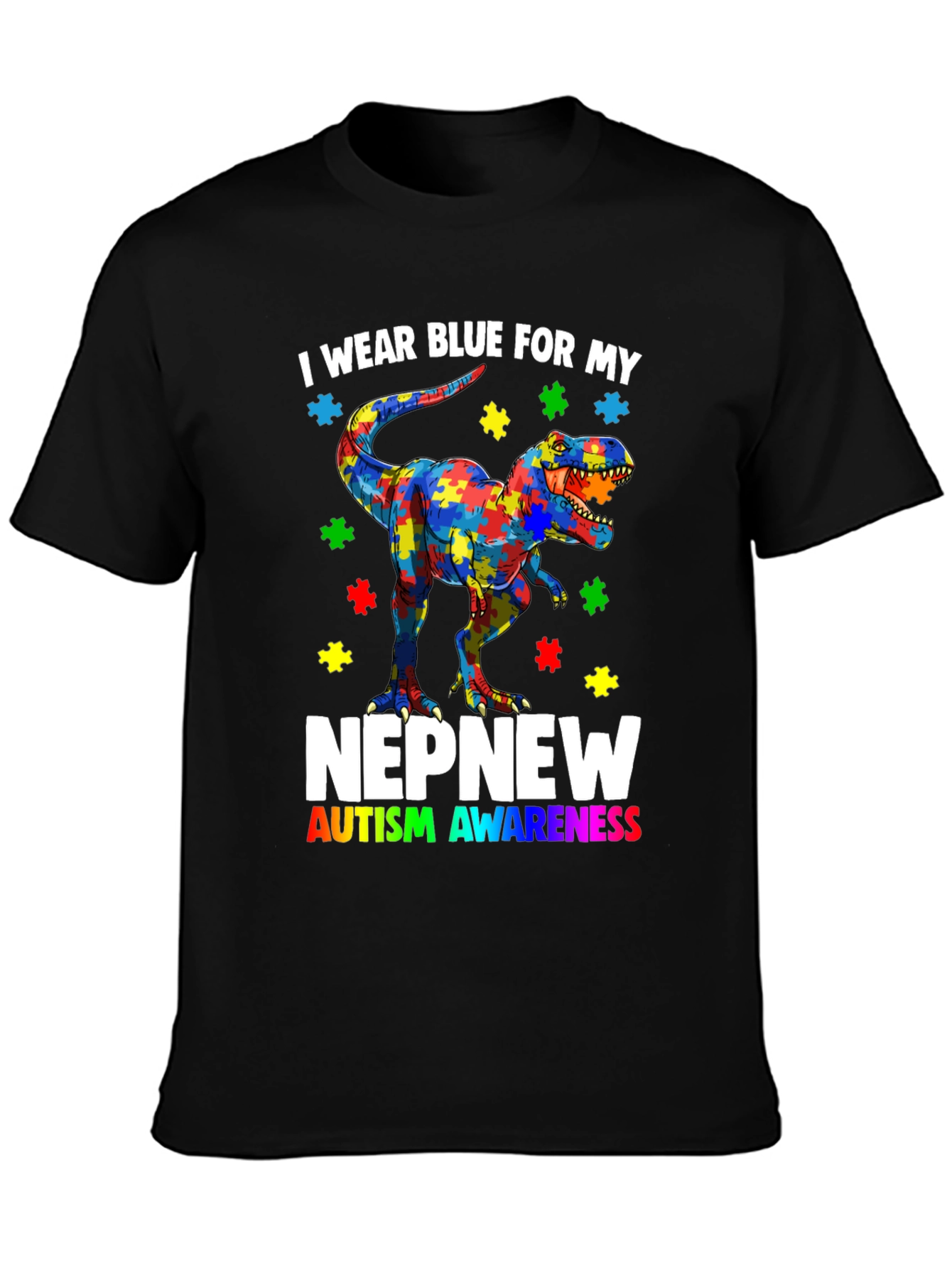 Autism Awareness Dinosaur T-Shirt Nephew Support Tee