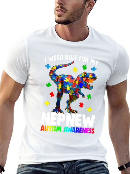 Autism Awareness Dinosaur T-Shirt Nephew Support Tee