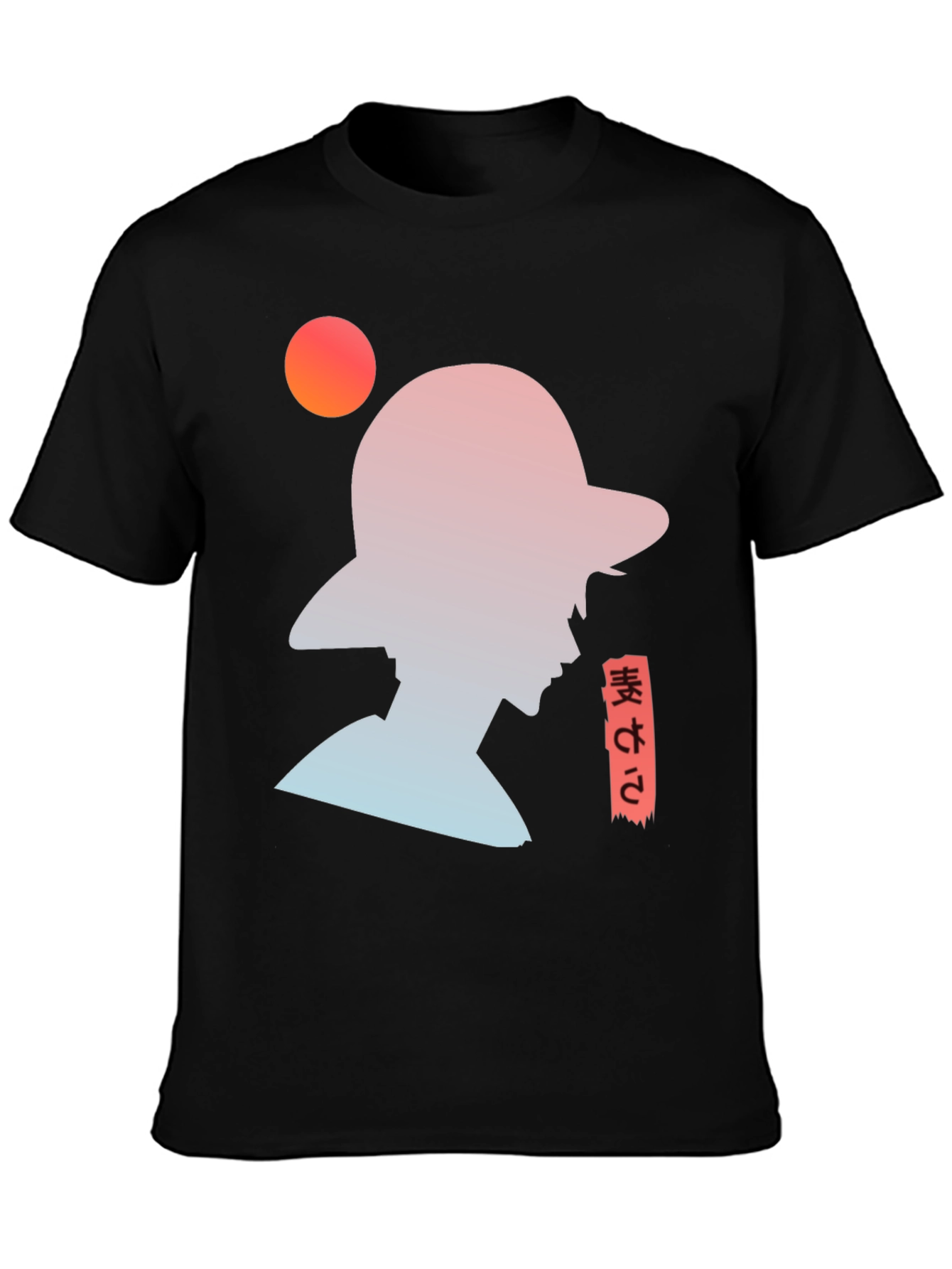 Anime Silhouette Graphic T-Shirt - Trendy Black Tee