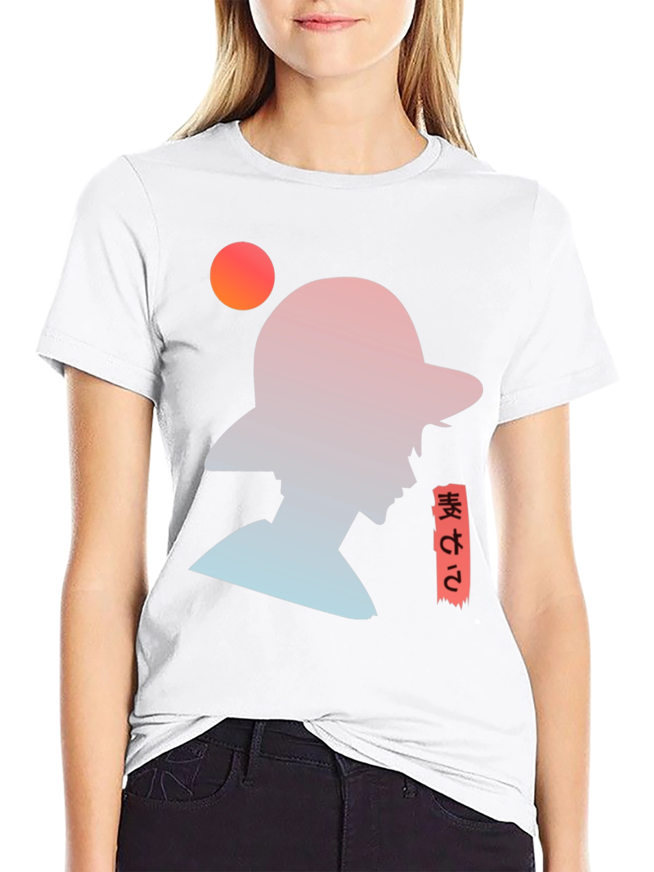 Anime Silhouette Graphic T-Shirt - Trendy Black Tee