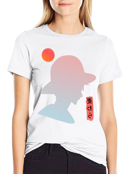 Anime Silhouette Graphic T-Shirt - Trendy Black Tee