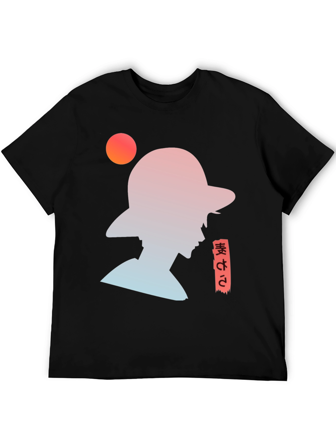 Anime Silhouette Graphic T-Shirt - Trendy Black Tee