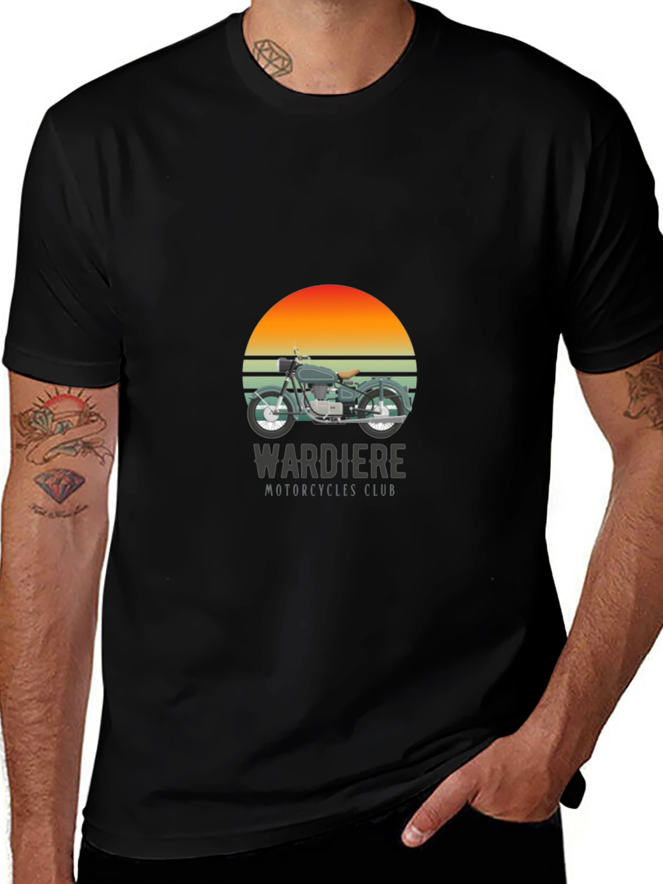 Wardiere Motorcycle Club Graphic Tee - Black
