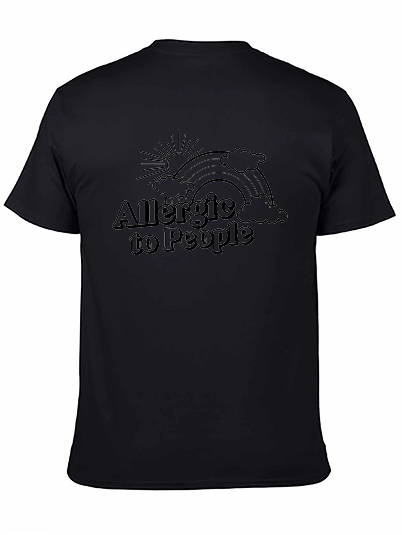 Allergic to People Black Graphic Tee